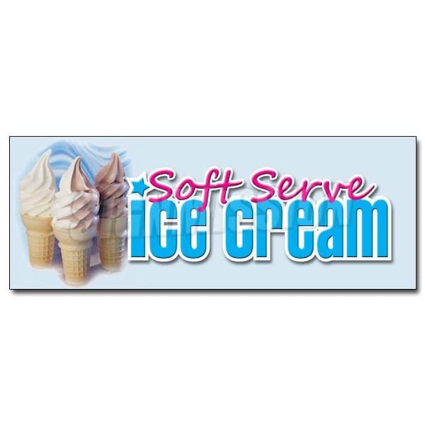 SOFT SERVE ICE CREAM DECAL sticker shop parlor icecream supplies, D-36 Soft Serve